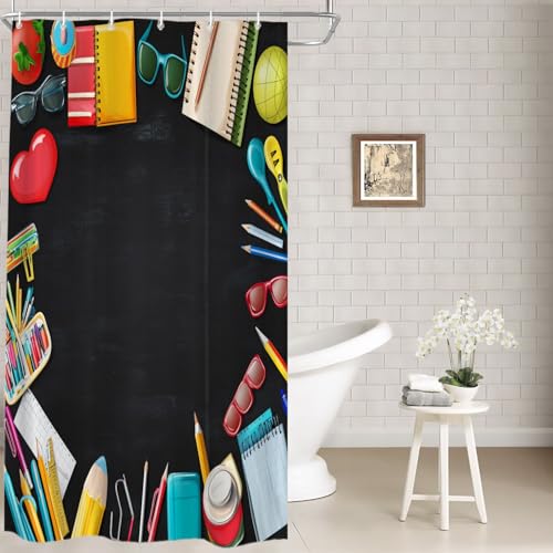 Batmerry Rucksack Schreibtischlampe Dekor Duschvorhang Textmarker Notebook Badezimmer Dekor Polyesterfaser Kunststoff Ringe Schnelltrocknend Wasserdicht für Badewannen / Badezimmer, 183 x 91 cm von Batmerry
