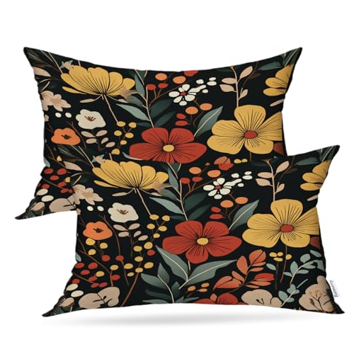 Batmerry Von der Natur inspirierte Blumen-gefüllte Outdoor-Kissenbezüge, erdige Farbe, künstlerisches Blumenarrangement, Innenkissen, digital, wasserabweisend, Leinen, für Sofa, Bett, unsichtbarer Batmerry Von der Natur inspirierte Blumen-gefüllte Outdoor-Kissenbezüge, erdige Farbe, künstlerisches Blumenarrangement, Innenkissen, digital, wasserabweisend, Leinen, für Sofa, Bett, unsichtbarer von Batmerry