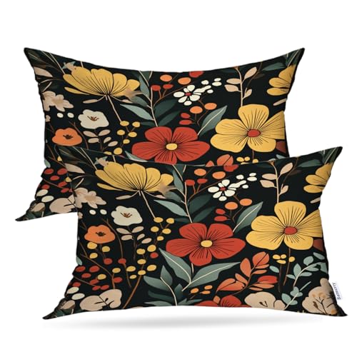 Batmerry Von der Natur inspirierte Blumen-gefüllte Wurfkissenbezüge, erdige Farbe, künstlerisches Blumenarrangement, dekorative Kissenbezüge, digital gemischt, für Couch, Sofa, Bett, unsichtbarer Batmerry Von der Natur inspirierte Blumen-gefüllte Wurfkissenbezüge, erdige Farbe, künstlerisches Blumenarrangement, dekorative Kissenbezüge, digital gemischt, für Couch, Sofa, Bett, unsichtbarer von Batmerry