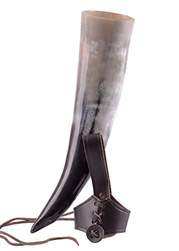 Battle-Merchant Trinkhorn Set - Methorn in versch Größen inkl. Gürtelhalter aus Leder - für Met - Wikinger - Mittelalter - LARP, Natur, 400 ml Battle-Merchant Trinkhorn Set - Methorn in versch Größen inkl. Gürtelhalter aus Leder - für Met - Wikinger - Mittelalter - LARP, Natur, 400 ml von Battle-Merchant