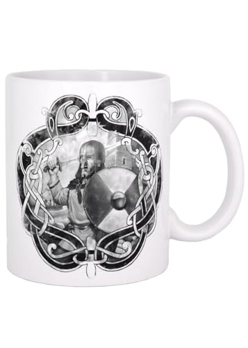 Battle-Merchant - Viking Rage Tour Tasse 300 ml - Keramik Becher mit Wikinger Raid Motiven und Tourdaten für Mittelalter Fans, Reenactment Enthusiasten und LARP Abenteurer von Battle-Merchant