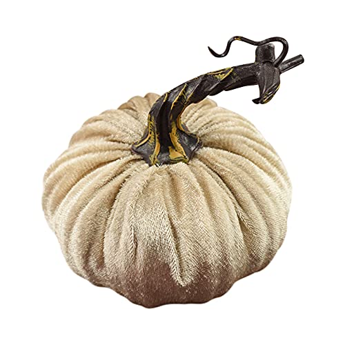 Battnot Samt Kürbis Deko Handgemachte Kürbisse Deko Halloween Erntedankfest Party Dekor Sortierte Pumpkins Mini Kürbisse, Kürbis-Imitation, Herbst Tischdekoration für Zuhause, Küche, Party von Battnot