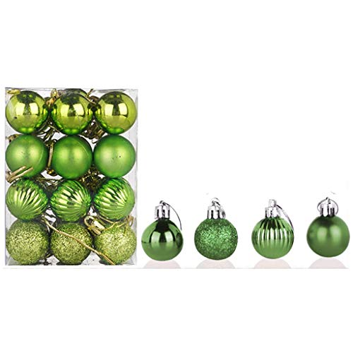 Battnot Weihnachtskugeln 100 teilig 24 teilig 30/60mm Christbaumkugeln Set Weihnachtsbaumschmuck Christbaumschmuck Weihnachtsbaum Kugel Dekoration hängende Hausparty Christmas Xmas (Grün, 24) von Battnot