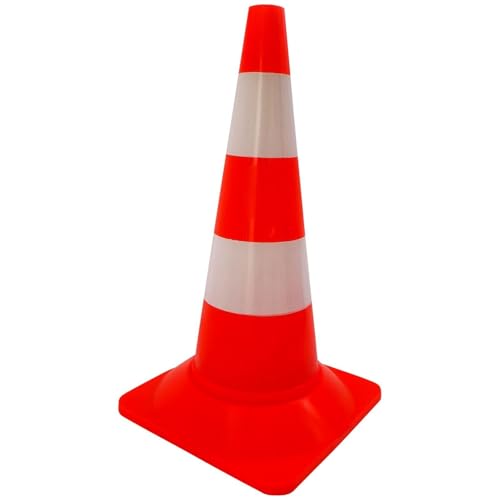1 Stück Leitkegel 50 cm orange-weiß Warnhut Leitkegel Abperrhut Verkehrshut Pylon Absperrhüttchen Verkehrsleitkegel Kegel rot-weiss Warnkegel 500 mm Absperrpylon Verkehrshütchen von BauSupermarkt24