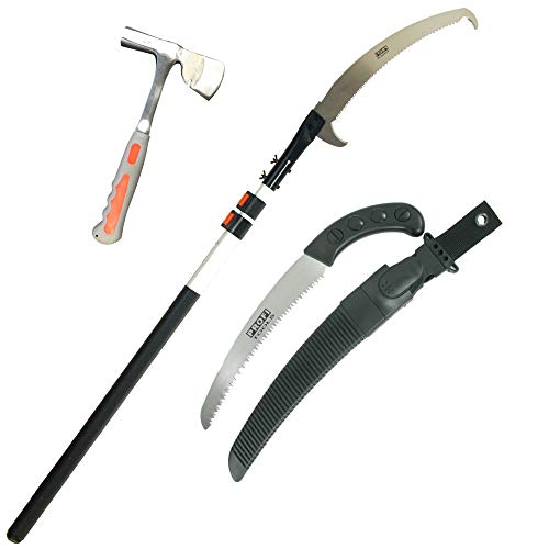 2 STÜCK BAUMSÄGEN SET 1x Teleskop-Baumsäge Teleskopsäge 2,55 m 1x Baumsäge 37 cm Japan CV-Sägeblatt Astsäge Säge Gartensäge Handsäge Baumsäge Gärtnersäge von BauSupermarkt24