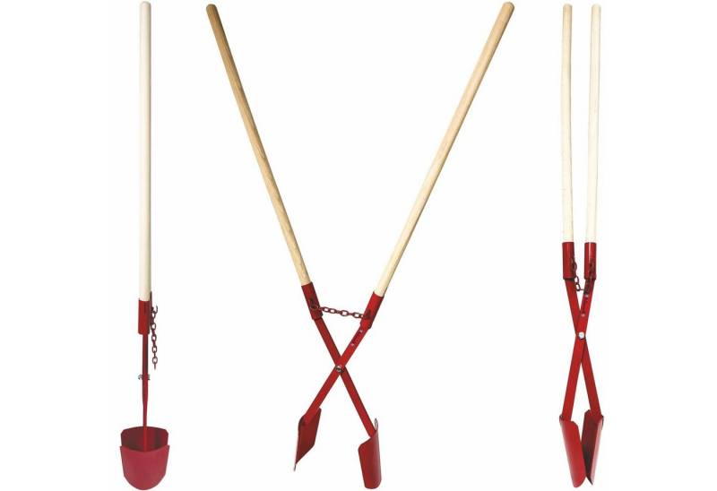BauSupermarkt24 Garten-Multifunktionsgerät Erdlochausheber 11–28cm Ø Gr.1 Handbagger Erdlochschaufel m. 2 Stiele von BauSupermarkt24