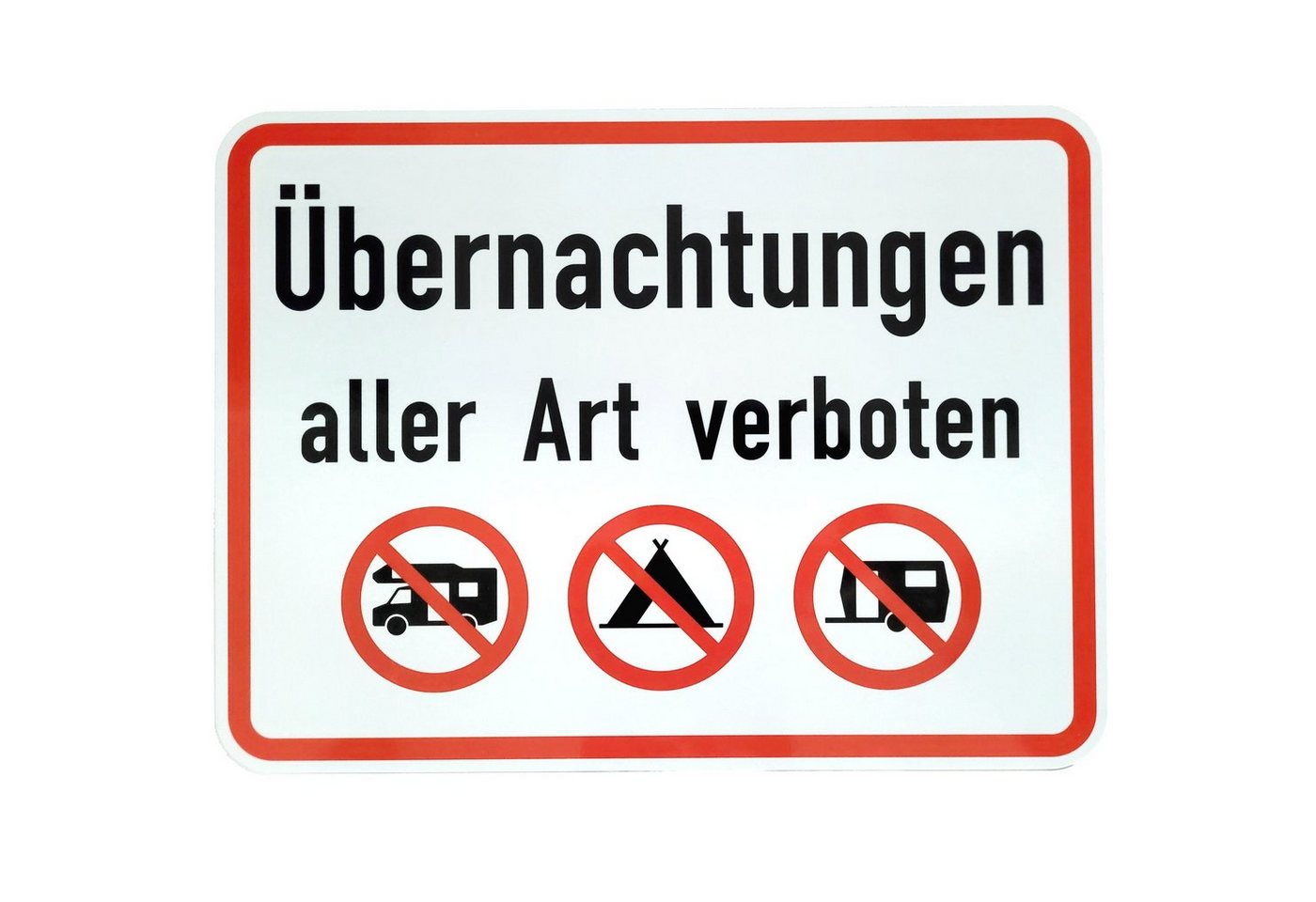 BauSupermarkt24 Metallschild ORIGINAL VZ 1000* Übernachtungen aller Art verboten * Zusatzschild von BauSupermarkt24