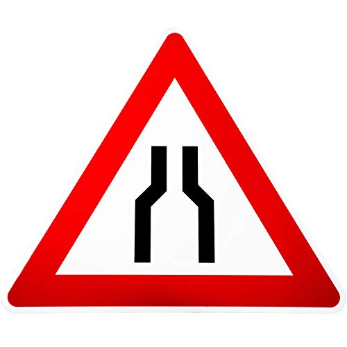 BauSupermarkt24 ORIGINAL Verkehrsschild Nr. 120 * verengte Fahrbahn * Verkehrszeichen Achtung Warnschild Strassenschild Hinweisschild Gefahrenzeichen Schild Gefahrenschild RA1 von BauSupermarkt24