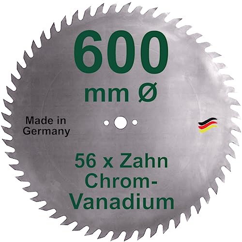 CV Sägeblatt 600 mm KV-A Wolfszahn Brennholzsägeblatt Chromvanadium für Wippsäge und Brennholz 600mm Kreissägeblatt von BauSupermarkt24