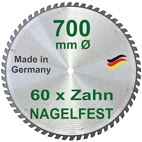 HM-Kreissägeblatt - 60 ZAHN NAGELFEST – Ø 700 mm x 30 mm Sägeblatt 60 x FF-Trapezzahn Bausägeblatt FSP Zähne für Bauholz Brennholz Schalholz Wippsäge Tischkreissäge Kreissäge Brennholzsäge Tischsäge von BauSupermarkt24