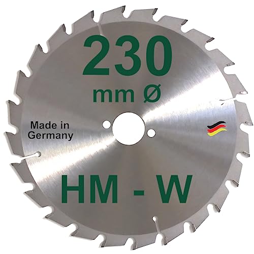 HM Sägeblatt 230 x 30 mm Zähne 24 W Kreissägeblatt Hartmetall 230mm Ersatzsägeblatt für AEG/Atlas Copco/Bosch/Festo/Haffner/Holzer-Her/Scheer Handkreissäge Kreissäge von BauSupermarkt24