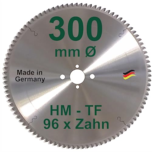 HM Sägeblatt 300 x 30 mm Zähne 96 TF Kreissägeblatt Hartmetall 300mm Ersatzsägeblatt Trapez Flachzahn mit Spanabweiser Handkreissäge Kreissäge von BauSupermarkt24