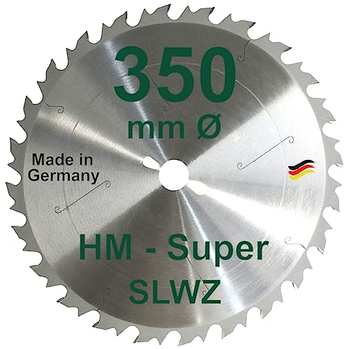 HM Sägeblatt 350 x 30 mm SUPER-LWZ Hartmetall Präzision Kreissägeblatt 350mm Wechselzahn - Spanabweiser S-LWZ Tischkreissäge Kreissäge Kappsäge Handkreissäge Gehrungssäge Brennholzsäge Tischsäge SLWZ von BauSupermarkt24