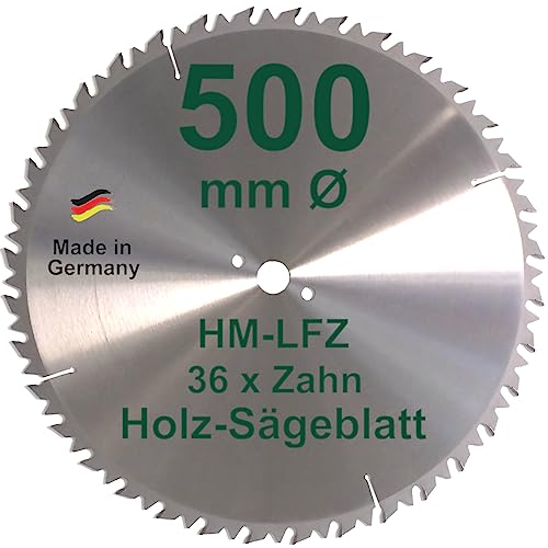 HM Sägeblatt 500 mm LFZ Flach-Zahn Hartmetall Widea für Brennholz Hartholz Kreissägeblatt für Wippsäge und Brennholzsäge 500mm von BauSupermarkt24