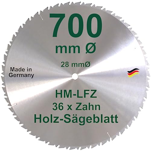 HM Sägeblatt 700 x 28 mm mit Reduzierring 30 auf 28 mm LFZ Flach-Zahn Hartmetall Widea für Brennholz Hartholz Kreissägeblatt für Wippsäge und Brennholzsäge 700mm von BauSupermarkt24