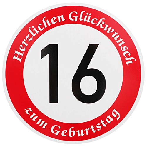 ORIGINAL VERKEHRSSCHILD 16 mit Geburtstagstext zum Geburtstag als Geburtstagsgeschenk für Verkehrszeichen Schild Geburtstagsschild Straßenschild Geschenkidee Schilder Verkehrsschilder Straßenschilder von BauSupermarkt24