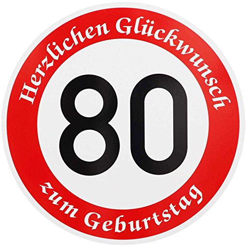 ORIGINAL VERKEHRSSCHILD 80 mit Geburtstagstext zum Geburtstag als Geburtstagsgeschenk für Verkehrszeichen Schild Geburtstagsschild Straßenschild Geschenkidee Schilder Verkehrsschilder Straßenschilder von BauSupermarkt24