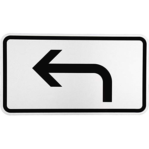 BauSupermarkt24 ORIGINAL Verkehrsschild Nr. 1000-11 Vorankündigung linksweisend Hart-Aluminium Weiß reflektierend 231 x 420 mm Wandmontage StVo von BauSupermarkt24