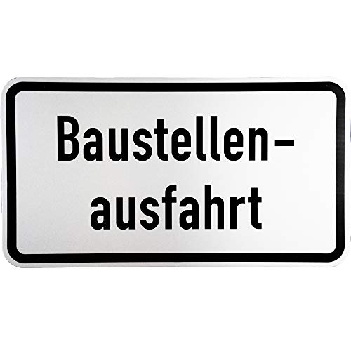 ORIGINAL Verkehrsschild Nr. 1007-33 " Baustellenausfahrt " 330 x 600 mm Verkehrszeichen Schild Straßenschild Zusatzschild Verkehrsschilder Straßenschilder Verkehrsschild Straßenzeichen Straße Strasse von BauSupermarkt24