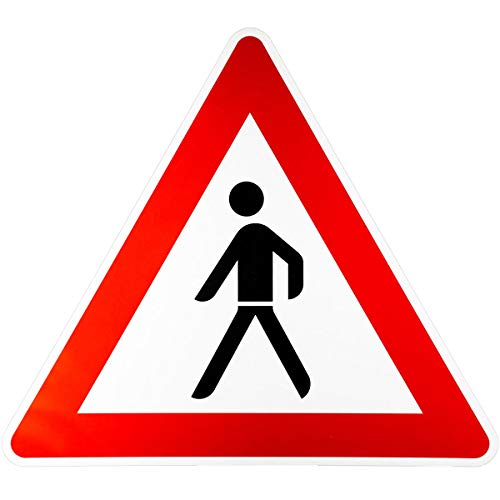 ORIGINAL Verkehrsschild Nr. 133-10 * Fußgänger, Aufstellung rechts * SL 900 mm Verkehrszeichen Achtung Warnschild Strassenschild Hinweisschild Gefahrenzeichen Schild Gefahrenschild Mensch von BauSupermarkt24