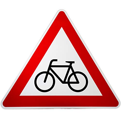 ORIGINAL Verkehrsschild Nr. 138-10 * Radverkehr, Aufstellung rechts * SL 900 mm Verkehrszeichen Achtung Warnschild Strassenschild Hinweisschild Gefahrenzeichen Schild Gefahrenschild Rad Fahrrad von BauSupermarkt24