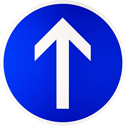 ORIGINAL Verkehrszeichen 209-30 * Vorgeschriebene Fahrtrichtung geradeaus * Verkehrsschild Schild Strassenschild Schilder StVO Gebotsschild Straßenzeichen mit RAL Gütezeichen 600 mm 60 cm blau von BauSupermarkt24