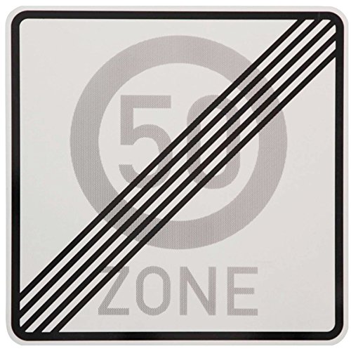 ORIGINAL Verkehrszeichen ENDE 50 ZONE Verkehrsschild 60 Geburtstag 60 x 60 cm Straßenschild Verkehrsschilder Schilder Straßenzeichen Zonenschild RA1 von BauSupermarkt24