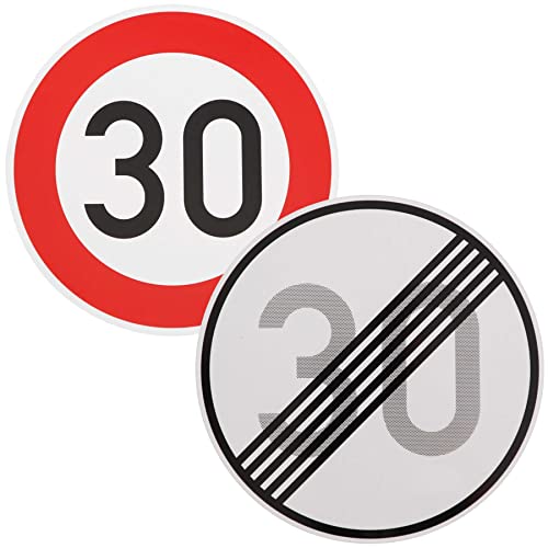 Original 2 x Verkehrszeichen Nr. 278-30 Ende 30 km/h und Nr. 274-30 30 km/h Straßenschild Verkehrsschild Schilder Temposchild 600 mm nach StVO mit RAL von BauSupermarkt24