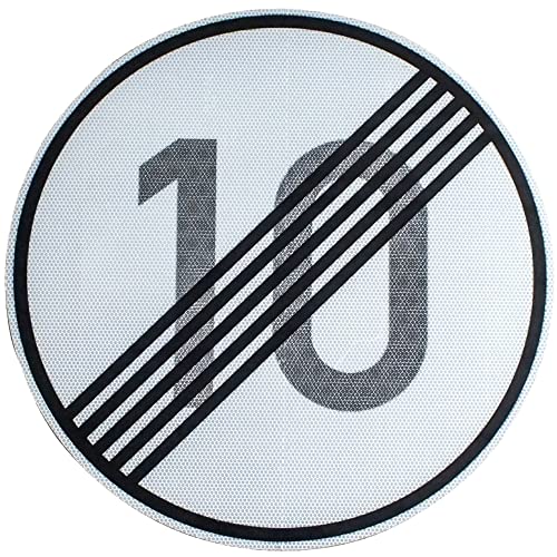 Original Verkehrsschild RA2 Nr. 278-10 Ende der zulässigen Höchstgeschwindigkeit 10 km/h 600 mm StVO RSA-21 RAL Straßenschild Baustellenschild Verkehrszeichen Verkehrsschilder Straßenschilder Schilder von BauSupermarkt24
