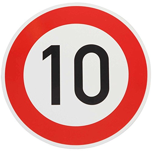 Original Verkehrszeichen 10 KM/H Nr. 274-10 Verkehrsschild RAL Straßenschild Straßenzeichen Gebutrtstagschild 10. Geburtstag 42 cm Metall Folie-Typ1 von BauSupermarkt24
