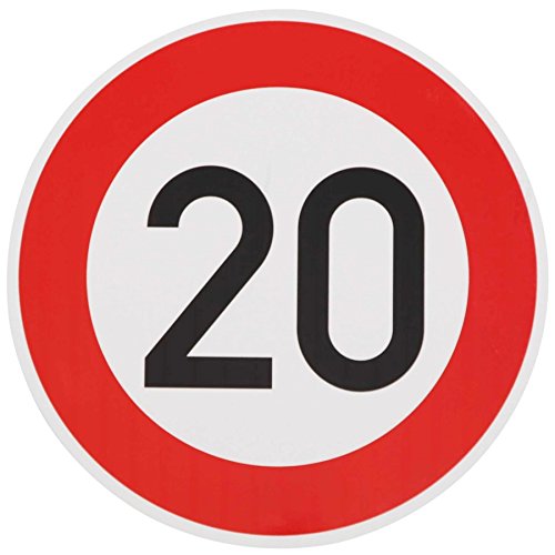 Original Verkehrszeichen 20 KM/H Schild Nr. 274-20 RAL StVO Verkehrsschild Straßenschild Straßenzeichen Metall auch Gebutrtstagschild 42 cm Folie-Typ1 von BauSupermarkt24