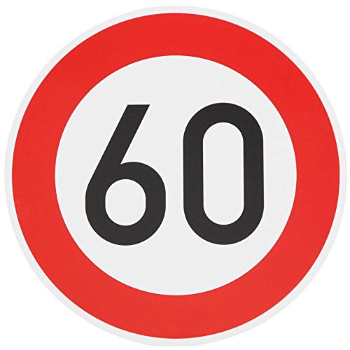 Original Verkehrszeichen 60 KM/H Schild Nr. 274-60 StVO DN 600 mm Geburtstagsgeschenk RAL Straßenschild Schilder Verkehrsschilder Straßenschilder von BauSupermarkt24