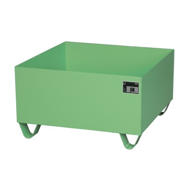 Auffangwanne 800 x 800 x 460mm, lackiert grün RAL 6011 von Bauer