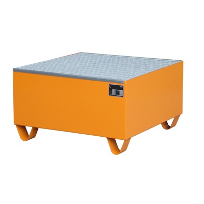 Auffangwanne mit Gitterrost 800 x 800 x 460mm, lackiert orange RAL 2000 von Bauer