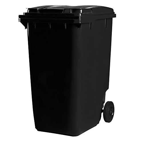 Bauer HARDWEX Mülltonne mit 2 Rädern und Deckel, Müllgroßbehälter, Abfalltonne, Mülleimer, Volumen: 360 Liter, Farbe: Grau, Größe: 1 098 x 596 x 880 mm von Bauer
