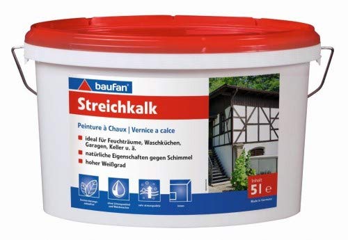 Baufan 100028 Streichkalk, Weiß, 5 l (1er Pack) von Baufan