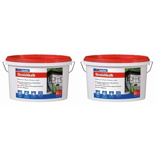 Baufan 100028 Streichkalk, Weiß, 5 l (2er Pack) von Baufan