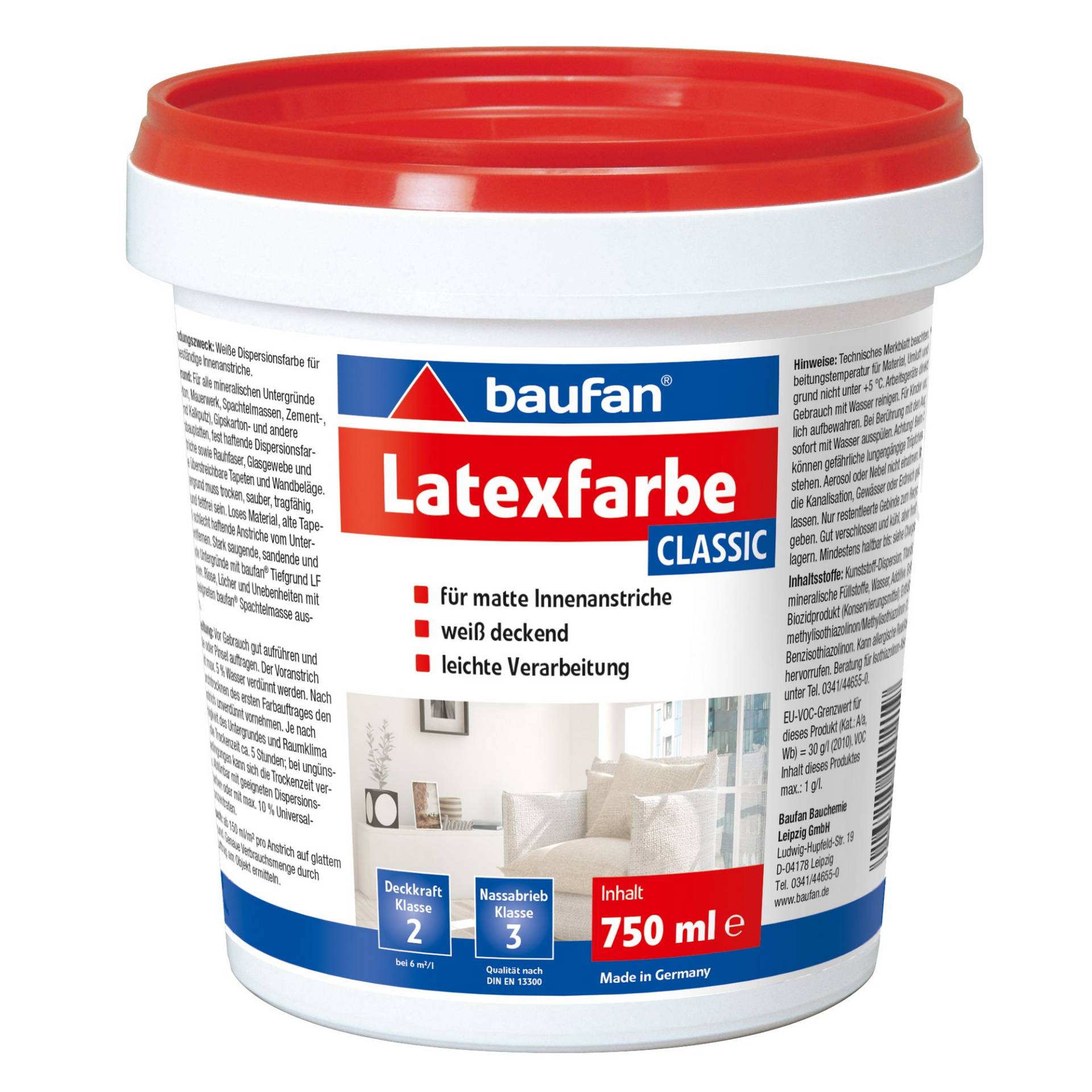 Baufan Latexfarbe weiß matt 750 ml Baufan Latexfarbe weiß matt 750 ml von Baufan