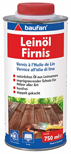 Baufan Leinöl Firnis, natürliches Öl aus Leinsamen, 750 ml, transparent, 067202008 von Baufan