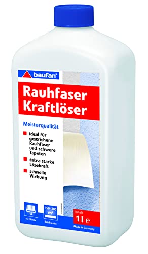 Baufan Rauhfaser-Kraftlöser 1l I Ideal für überstrichene Rauhfaser & schwere Tapeten I Extra starke Lösekraft & extrem hohe Durchdringungsfähigkeit von Baufan