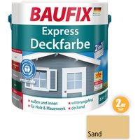 2in1 Express Deckfarbe sand 2,5 L 2er Set von Baufix