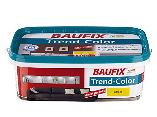 BAUFIX Trend-Color 2,5 l Für Neu- und Renovierungsanstriche (Zitrone) von Baufix