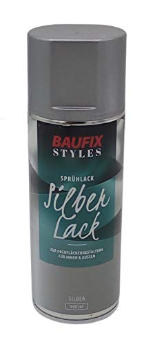 Baufix Gold Silber Lackspray 400ml Farbspray Sprühdose Lack Buntlack Sprühfarbe, Farbe:Silber von Baufix