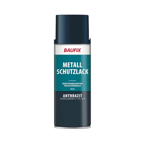 BAUFIX Sprüh und Effektlack, Metall Schutzlack Spray anthrazitgrau, seidenglänzend, 400 ml, DIY Lack, Dekorieren von Glas Metall und Holz von BAUFIX
