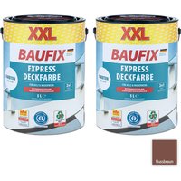 XXL-Express-Deckfarbe 5 Liter, Nussbraun - 2er-Set von Baufix