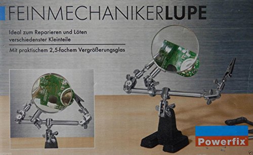 Feinmechaniker Lupe Dritte Hand helfende Hand Powerfix 2,5 Fach Vergrößerung von Baufix