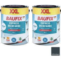XXL-Express-Deckfarbe 5 Liter, Anthrazitgrau - 2er-Set von Baufix