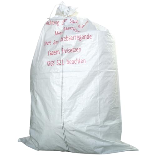 Bauhandel33 5er Set - Mineralwollsäcke, KMF-Gewebesack, 140 x 220 cm, Druck Mineralwolle, 2 Hebeschlaufen - pro Stück 3.51 von Bauhandel33