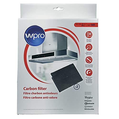 Whirlpool Bauknecht 484000008781 2x ORIGINAL Wpro CHF141 Type 141 Aktivkohlefilter Kohlefilter Filter Geruchsfilter 192x136x20mm Dunstabzugshaube wie Indesit Ariston Hotpoint C00385096 von Brandt