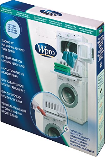 Wpro SKS101 Verbindungsrahmen Waschmaschine/Trockner Säule ORIGINAL Bauknecht 484000008436 480181701002 Zwischenbaurahmen UNIVERSAL ausziehbar Ablage wie Ignis Whirlpool Ikea (SKU: 1000026027-000) von Bauknecht